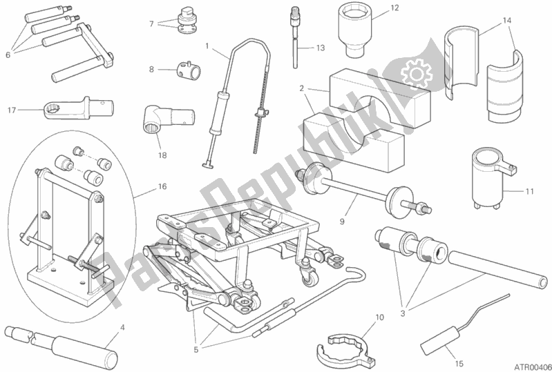Todas las partes para 01b - Herramientas De Servicio De Taller de Ducati Multistrada 950 S SW Thailand 2020